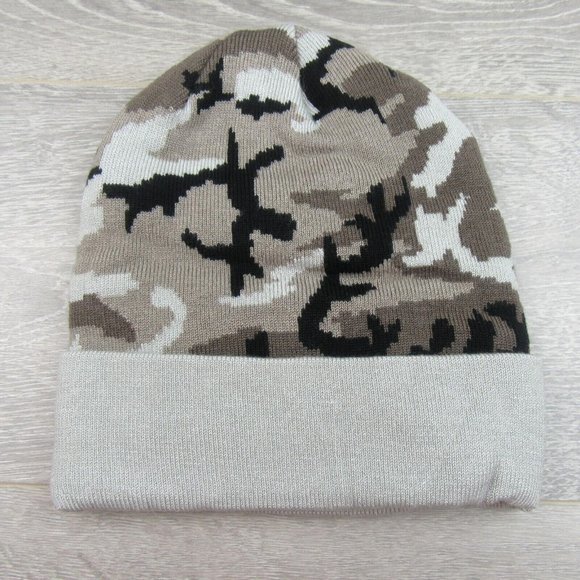 Nike Trail Running Beanie One Size Fit Fossil Black Camo Dri-Fit NEW - Picture 5 of 11